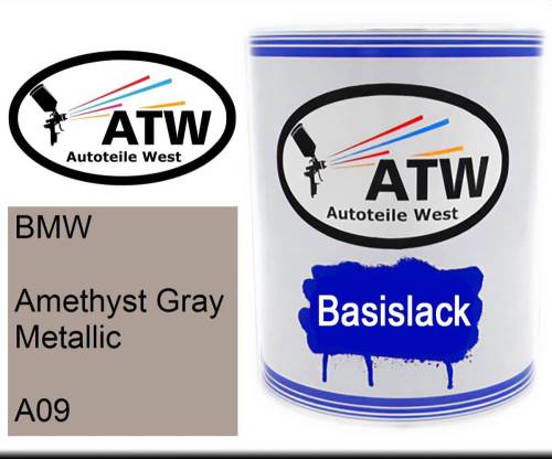 BMW, Amethyst Gray Metallic, A09: 1L Lackdose, von ATW Autoteile West.